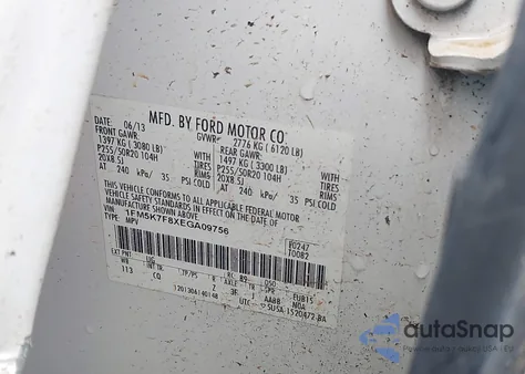 2014 Ford Explorer Limited из США, поврежденный, VIN 1FM5K7F8XEGA09756